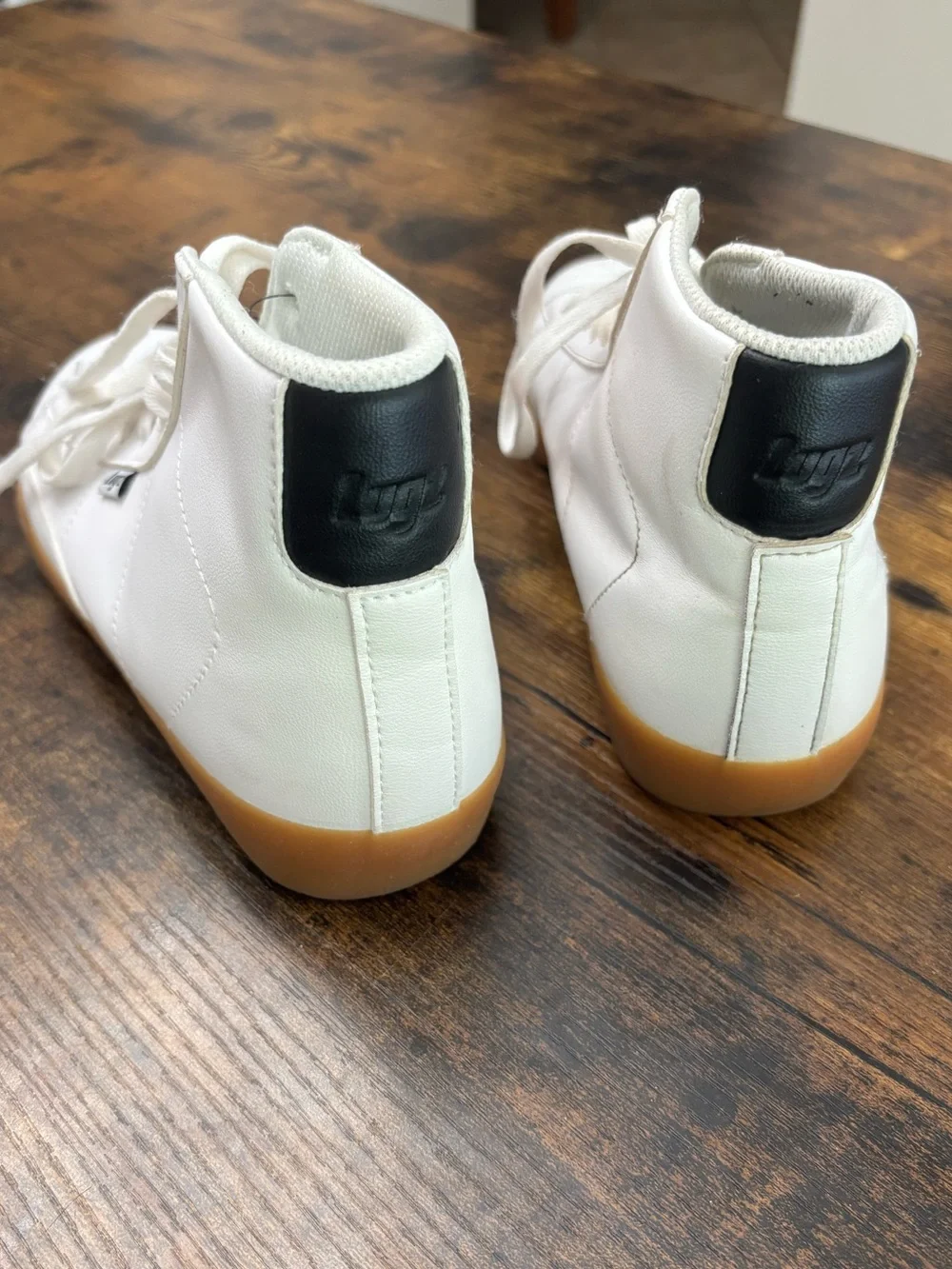 Lugz White High-Top Sneakers with Gum Sole